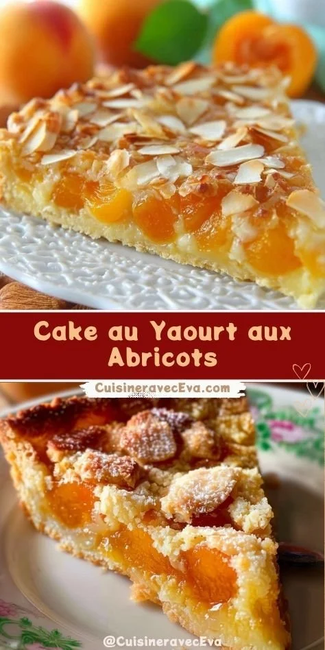 Cake au yaourt aux abricots moelleux et fruité, prêt à déguster