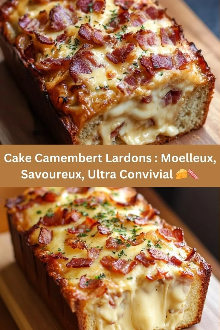 Recette de Cake Camembert Lardons moelleux et savoureux aux lardons