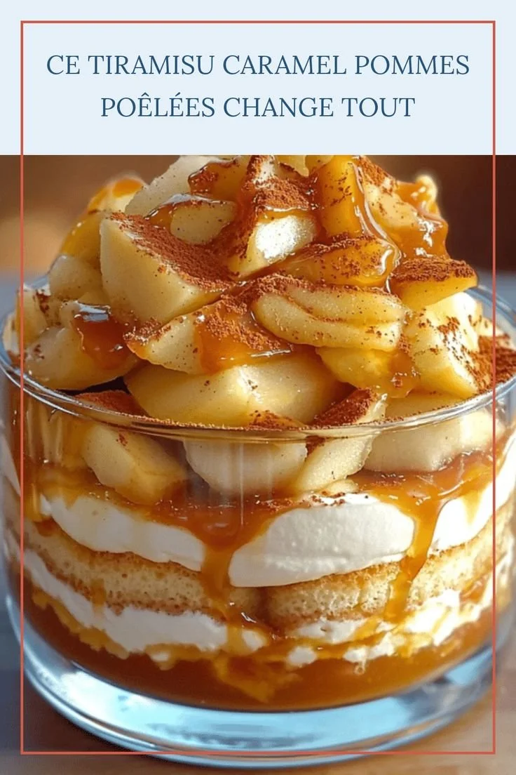 Tiramisu Caramel avec pommes poêlées, un dessert savoureux et surprenant