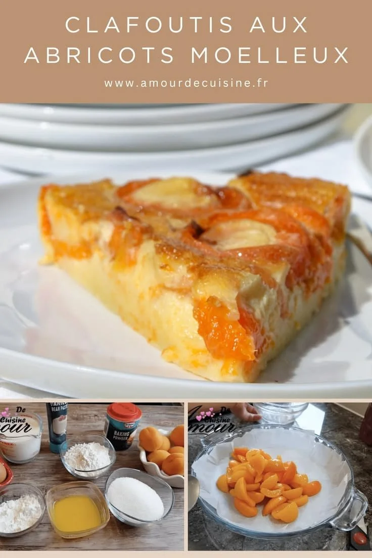 Clafoutis moelleux aux abricots frais, un dessert traditionnel et savoureux.