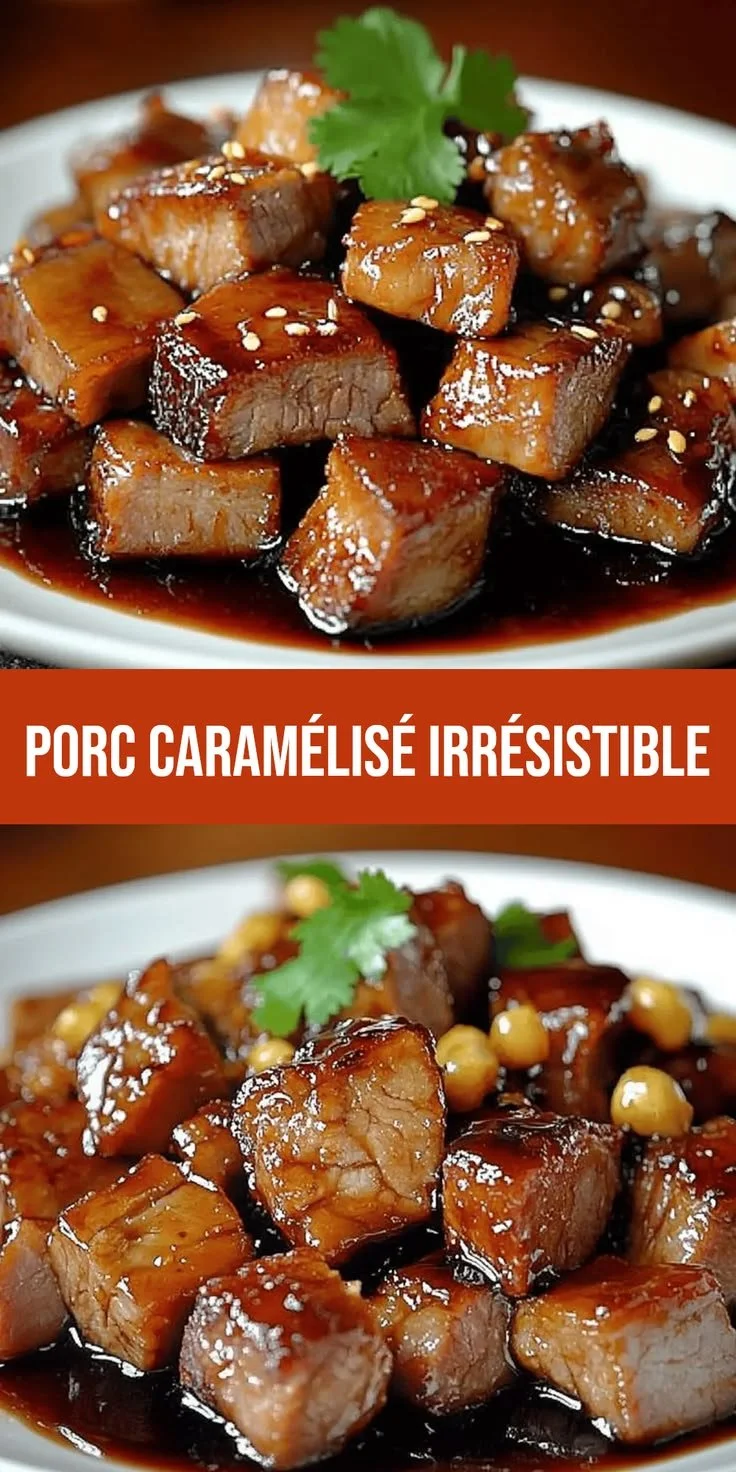 Porc caramélisé irrésistible avec une caramélisation parfaite et des herbes aromatiques