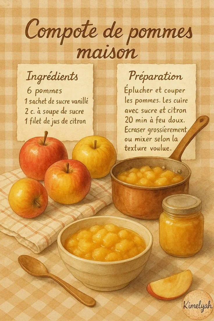 Compote de pommes maison douce et réconfortante servie dans un bol en verre