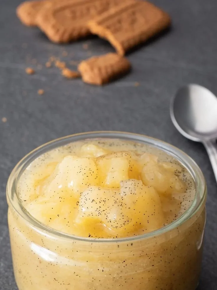 Compote poire vanille maison sans sucres ajoutés avec 2 ingrédients