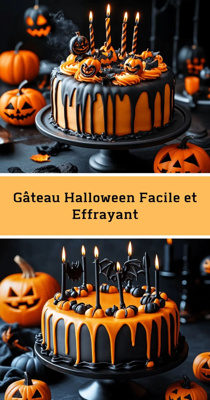 Gâteau Halloween facile et effrayant avec décoration originale pour Halloween