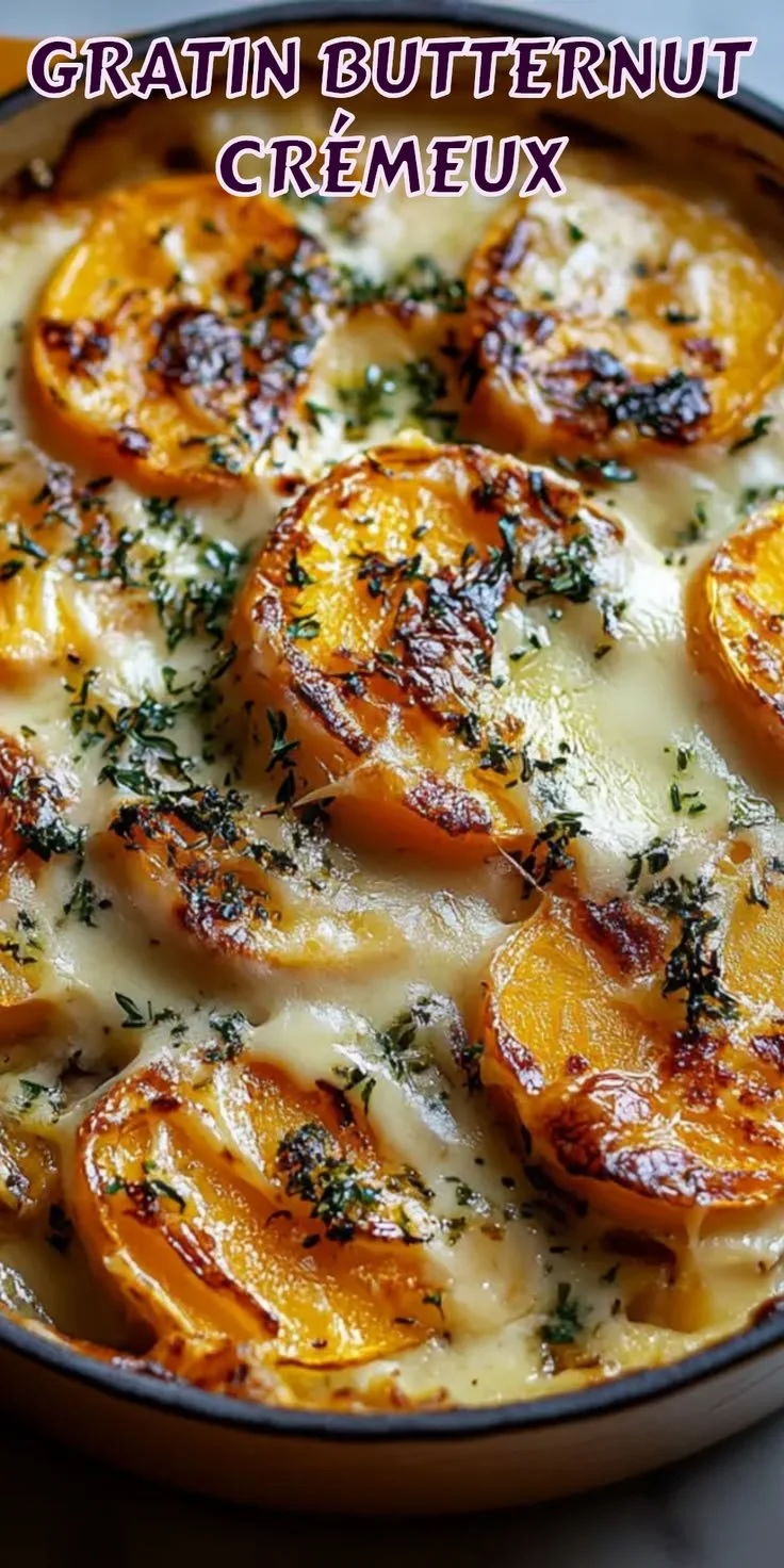 Gratin Dauphinois de Butternut crémeux et réconfortant, prêt à déguster.