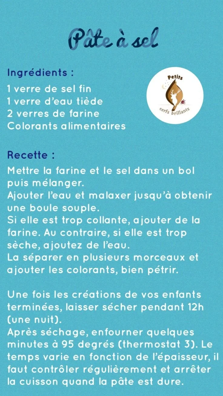 Pâte à sel colorée utilisée pour créer des objets décoratifs et éducatifs