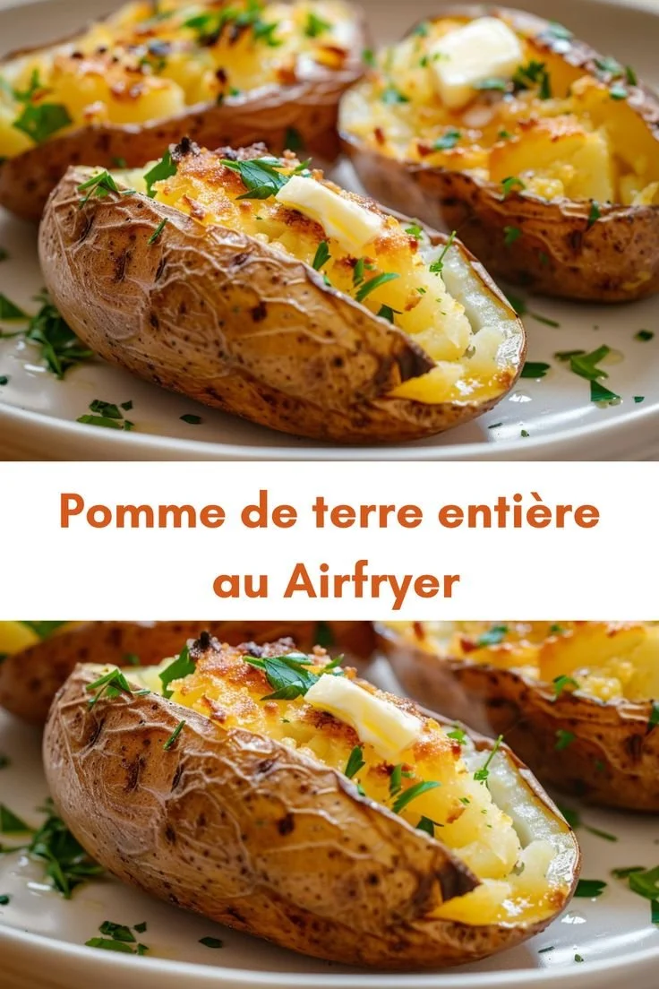 Recette de pomme de terre entière cuite à l'Air Fryer avec des épices et des herbes