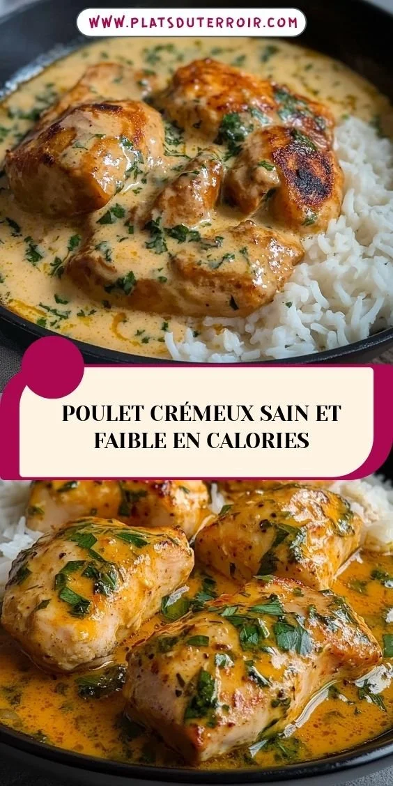 Recette de poulet crémeux sain et faible en calories