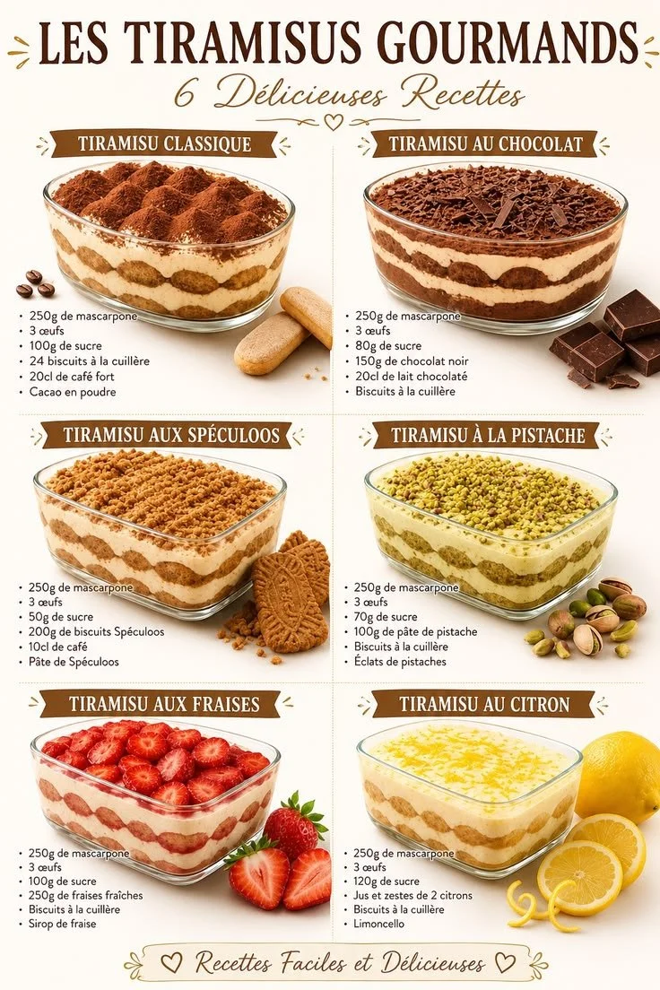 Recettes de tiramisu : six versions délicieuses du dessert italien iconique.