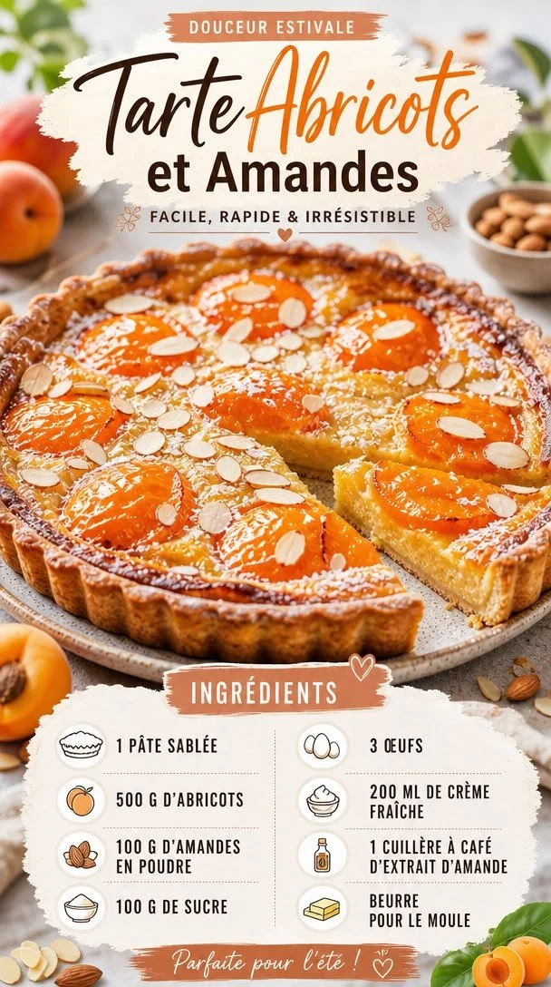 Tarte aux Abricots et Amandes, un dessert d'été savoureux