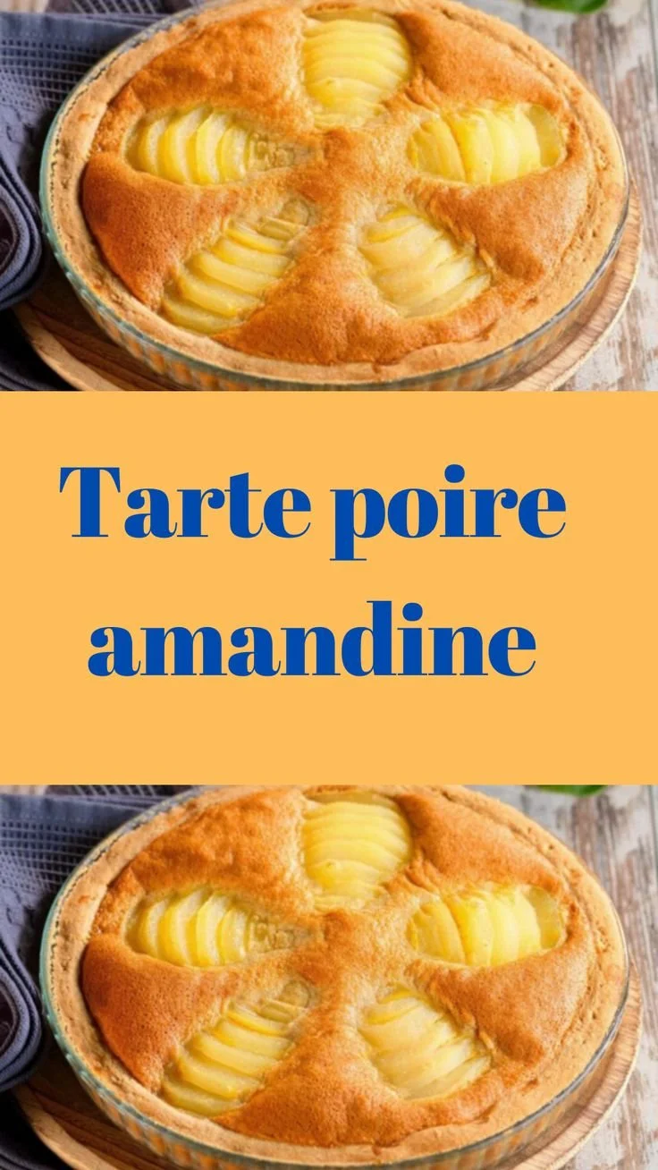Tarte poire amandine délicieusement garnie de poires et d'amandes